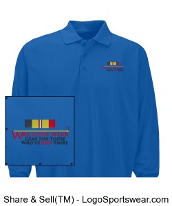WarZoneWear.com Long Sleeved Polo with Navy/Marine Combat Action Ribbon Design Zoom
